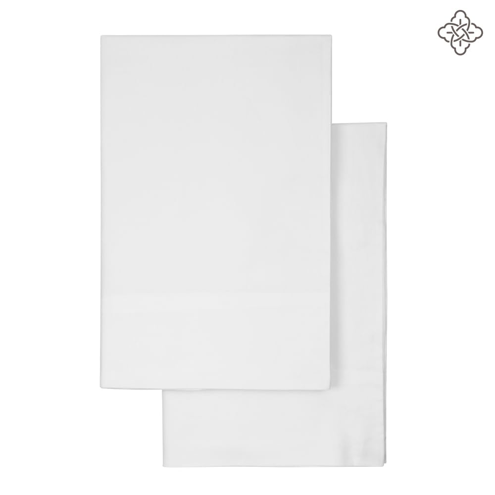 BIOWEAVES 100% Organic Cotton Pillow Cases 300 Thread Count Soft Sateen Weave GOTS Certified – Standard/Queen Size, Set of 2, Natural