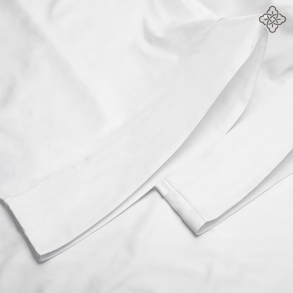 BIOWEAVES 100% Organic Cotton Pillow Cases 300 Thread Count Soft Sateen Weave GOTS Certified – Standard/Queen Size, Set of 2, Natural