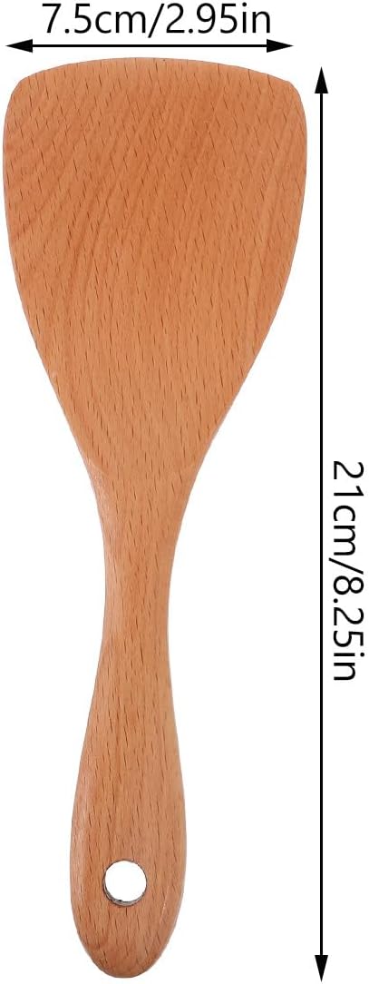 UPKOCH 8.3" Beechwood Rice Paddle - Japanese-Style Non-Scratch Spoon for Rice Cooker & Curry Stirring, Natural Wooden Utensil with Ergonomic Handle