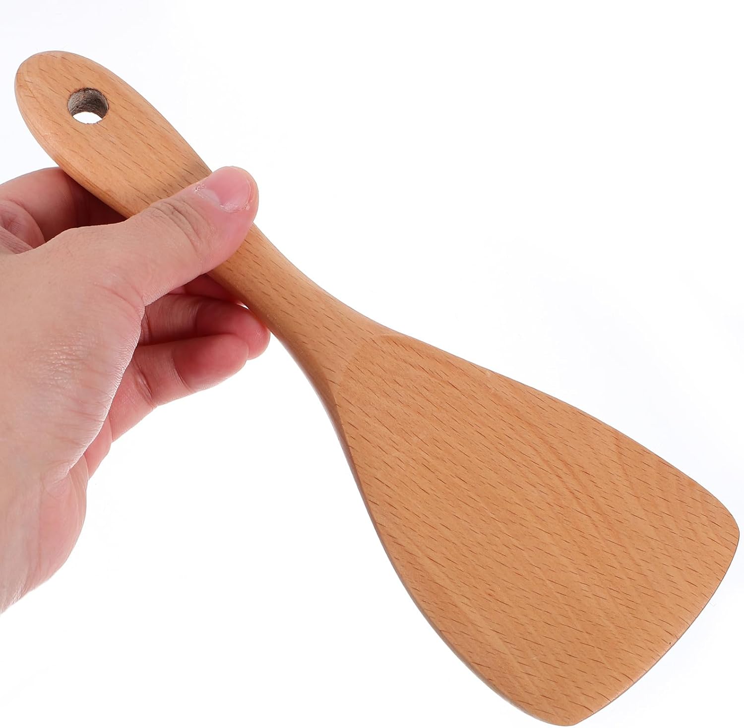 UPKOCH 8.3" Beechwood Rice Paddle - Japanese-Style Non-Scratch Spoon for Rice Cooker & Curry Stirring, Natural Wooden Utensil with Ergonomic Handle