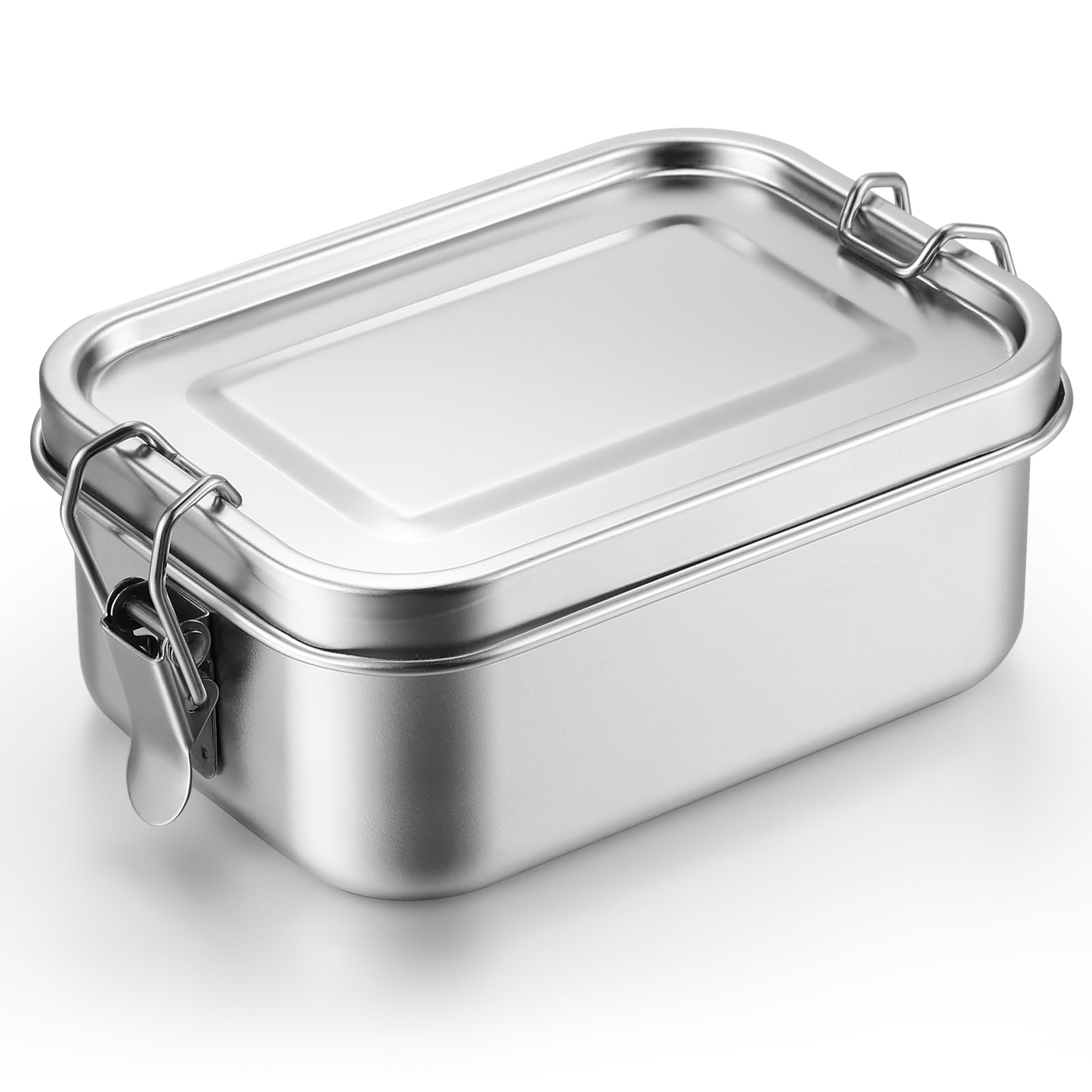 Umigy 4 Pcs Stainless Steel Food Containers Metal Bento Lunch Box Stainless Steel Food Storage Containers, Lockable Clips to Leak Proof, Reusable Dishwasher Snack Boxes for Work (550ml)