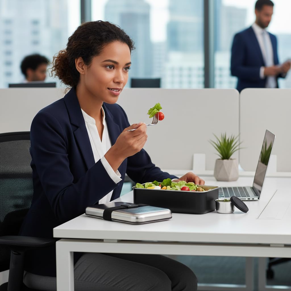 LEAK Proof Stackable Stainless Steel Bento Box Adult |Stainless Steel Lunch Box for adults| Metal Bento box|Japanese Lunch Container |large with compartment| Korean bentobox| Non toxic|Microwave safe