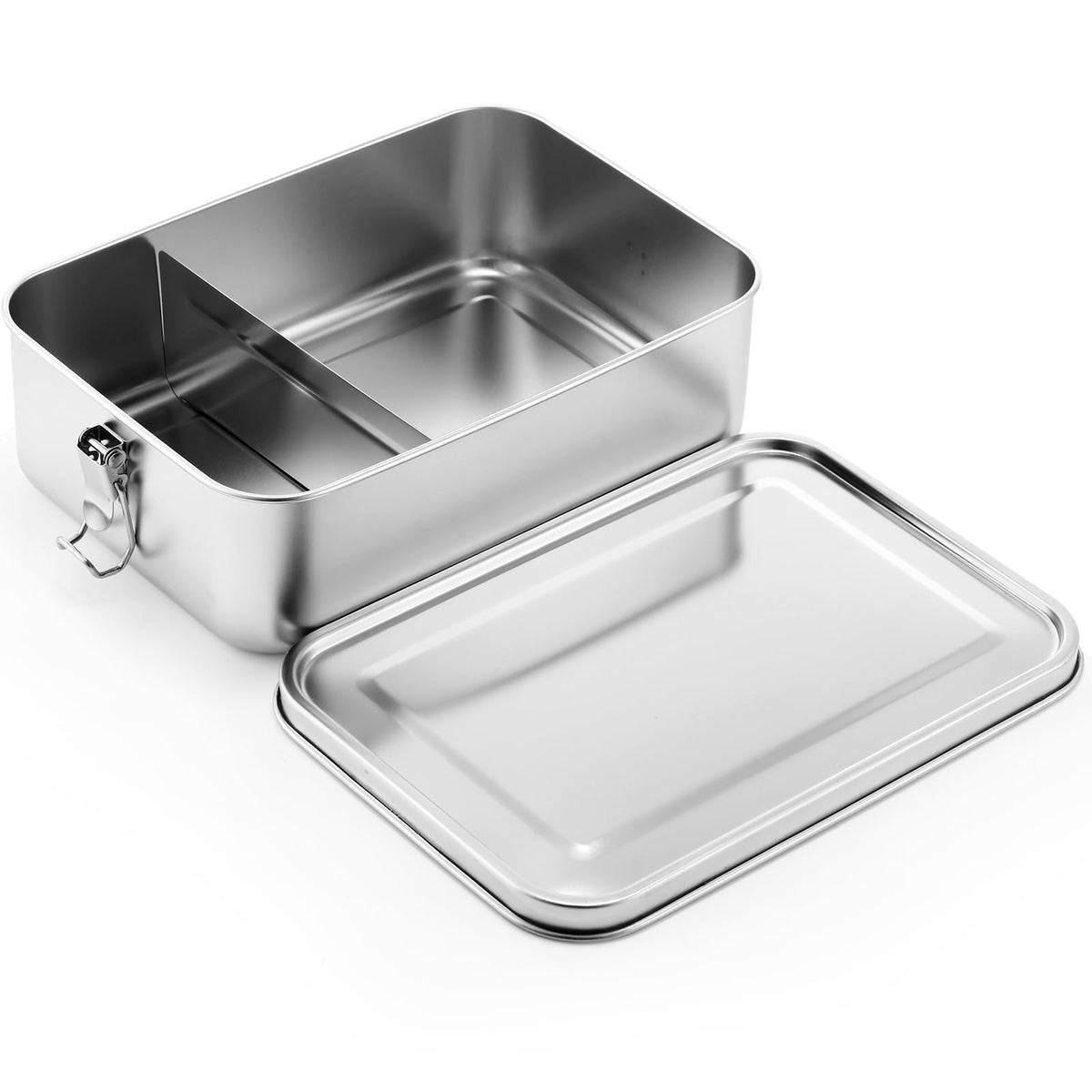 Umigy 4 Pcs Stainless Steel Food Containers Metal Bento Lunch Box Stainless Steel Food Storage Containers, Lockable Clips to Leak Proof, Reusable Dishwasher Snack Boxes for Work (550ml)