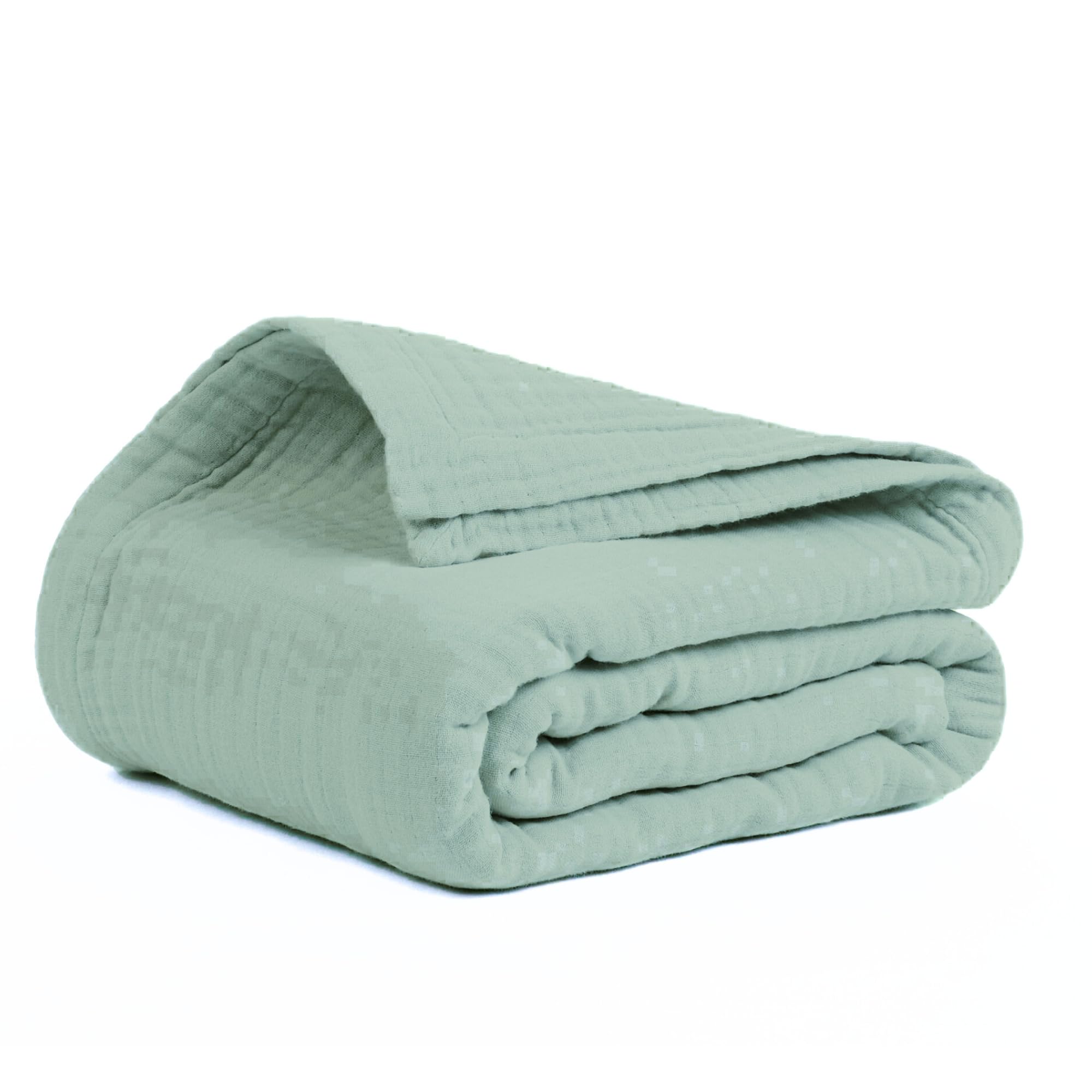 Salt Earth 100% Cotton Muslin Blanket, Gauze Blanket 55"X75" Twin, 6 Layered for Couch, Bed, Living Room, Home, Lightweight & All Season Blankets & Throws, Easy wash, Skin Friendly (Dress Blue/Print)