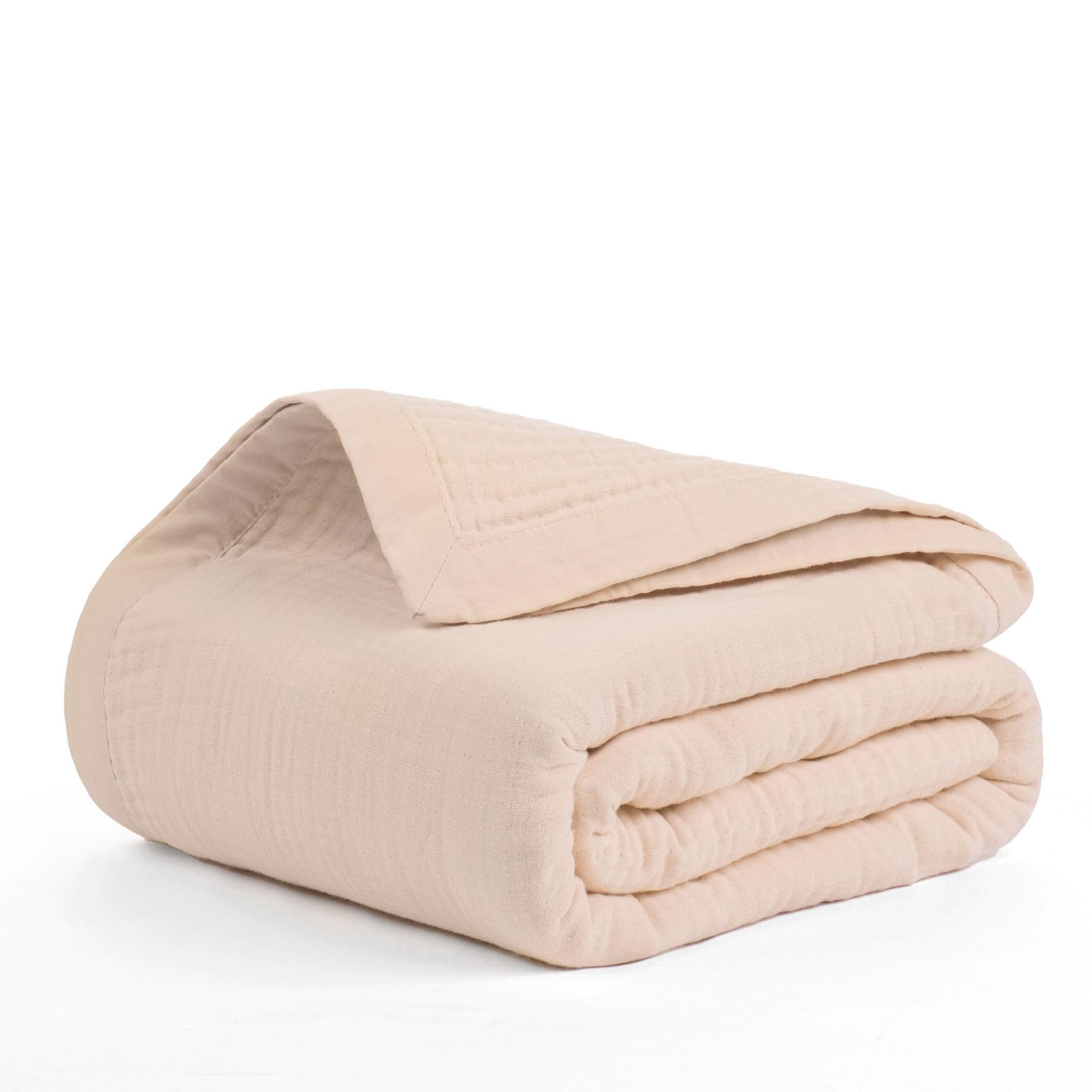 Salt Earth 100% Cotton Muslin Blanket, Gauze Blanket 55"X75" Twin, 6 Layered for Couch, Bed, Living Room, Home, Lightweight & All Season Blankets & Throws, Easy wash, Skin Friendly (Dress Blue/Print)