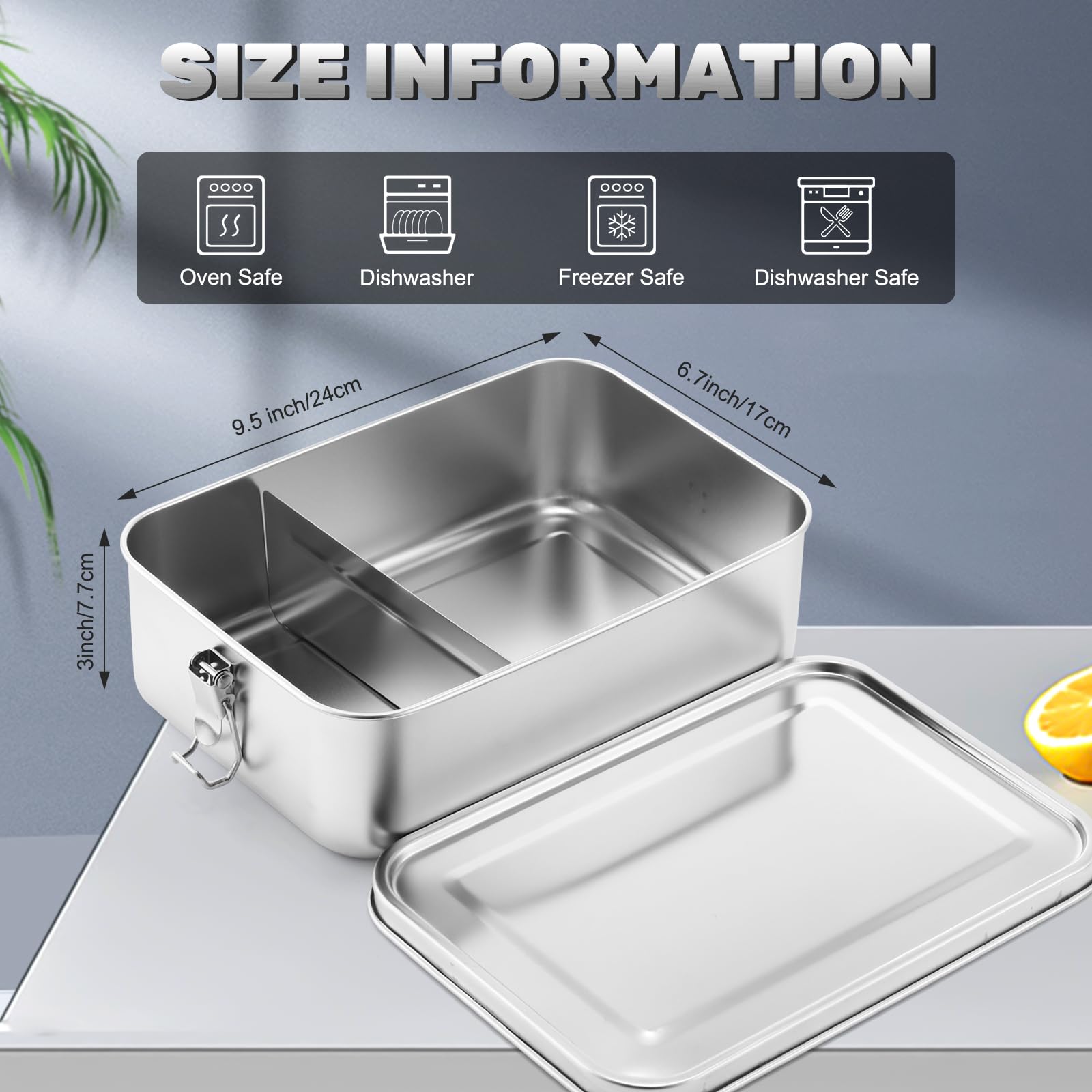 Umigy 4 Pcs Stainless Steel Food Containers Metal Bento Lunch Box Stainless Steel Food Storage Containers, Lockable Clips to Leak Proof, Reusable Dishwasher Snack Boxes for Work (550ml)