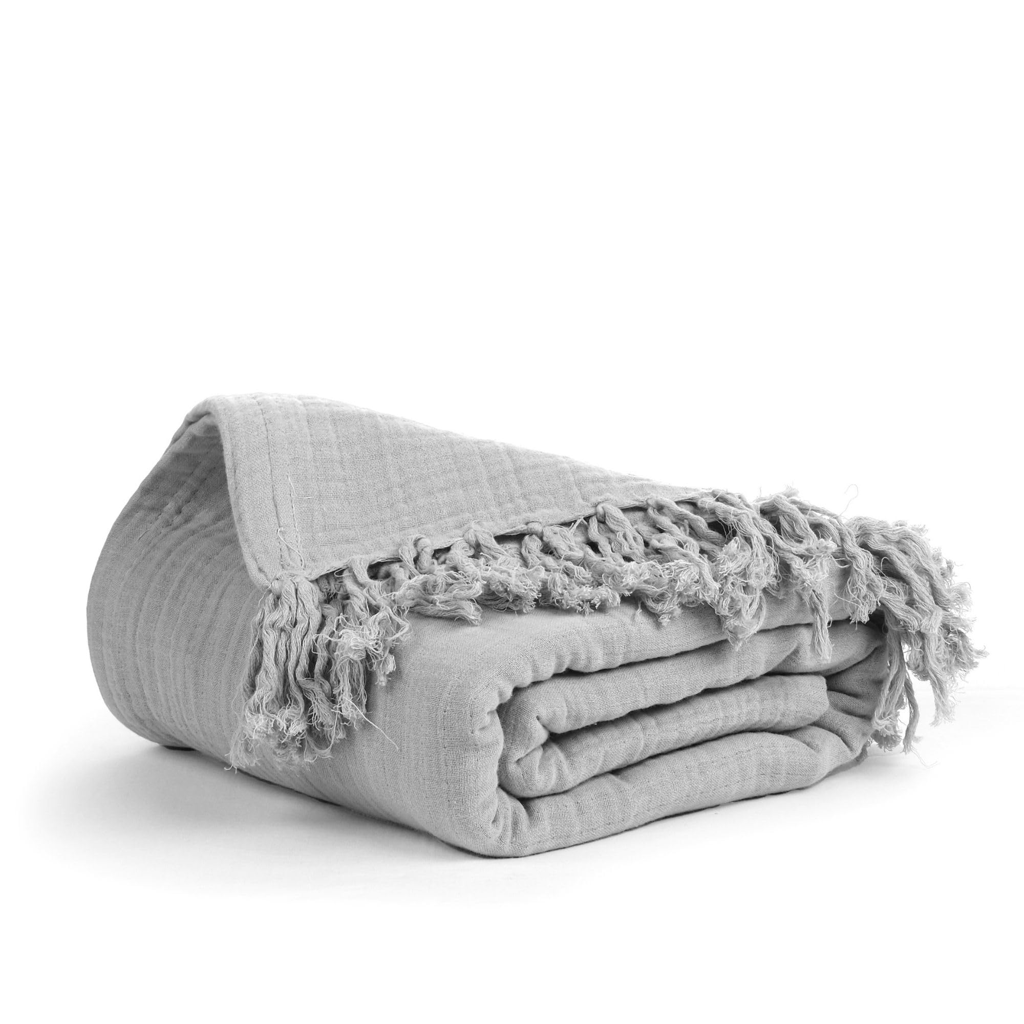 Salt Earth 100% Cotton Muslin Blanket, Gauze Blanket 55"X75" Twin, 6 Layered for Couch, Bed, Living Room, Home, Lightweight & All Season Blankets & Throws, Easy wash, Skin Friendly (Dress Blue/Print)