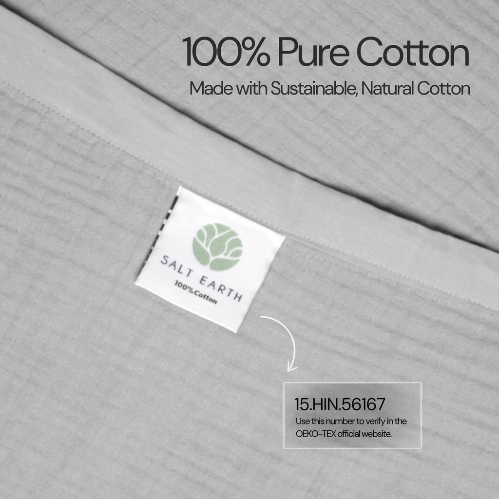 Salt Earth 100% Cotton Muslin Blanket, Gauze Blanket 55"X75" Twin, 6 Layered for Couch, Bed, Living Room, Home, Lightweight & All Season Blankets & Throws, Easy wash, Skin Friendly (Dress Blue/Print)