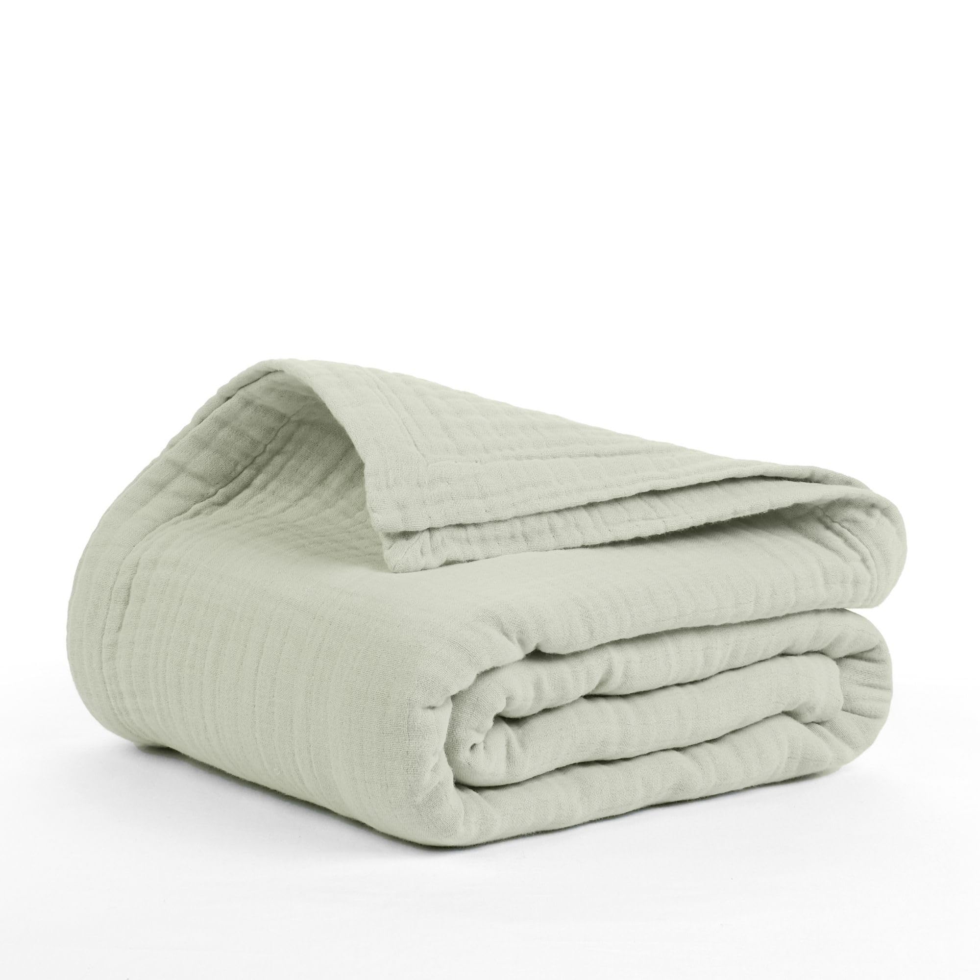 Salt Earth 100% Cotton Muslin Blanket, Gauze Blanket 55"X75" Twin, 6 Layered for Couch, Bed, Living Room, Home, Lightweight & All Season Blankets & Throws, Easy wash, Skin Friendly (Dress Blue/Print)