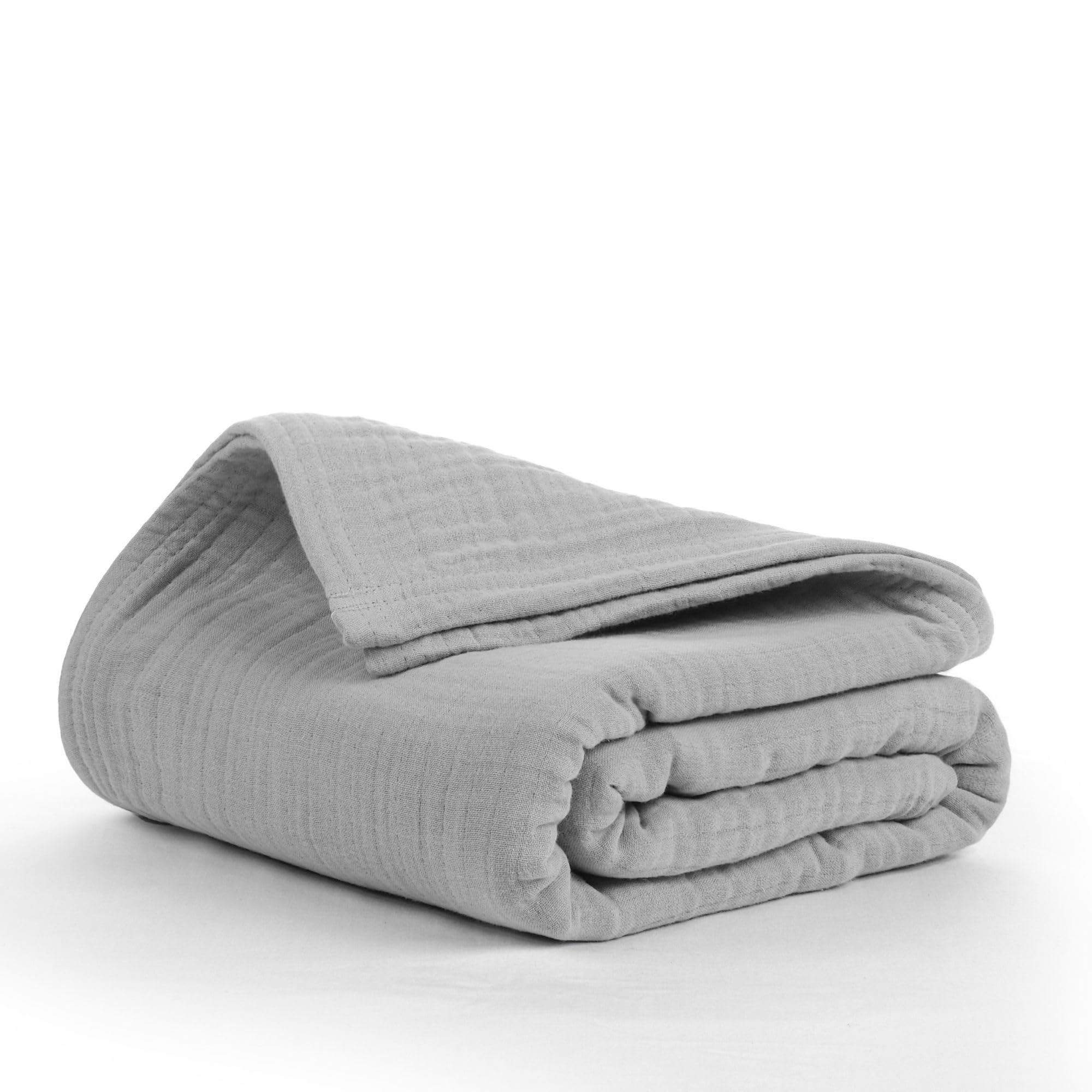 Salt Earth 100% Cotton Muslin Blanket, Gauze Blanket 55"X75" Twin, 6 Layered for Couch, Bed, Living Room, Home, Lightweight & All Season Blankets & Throws, Easy wash, Skin Friendly (Dress Blue/Print)