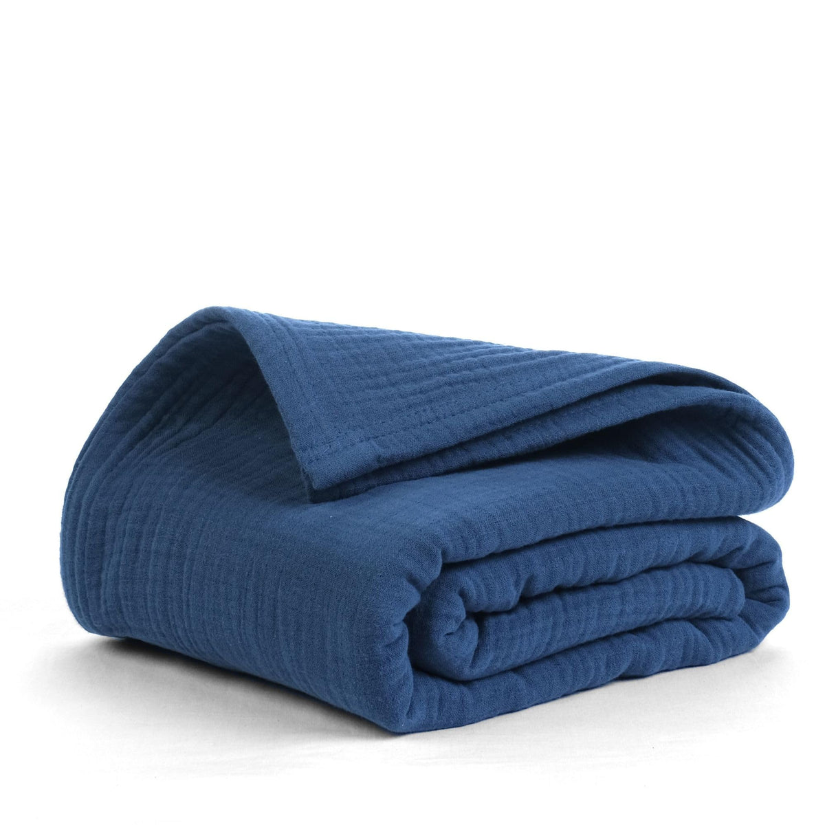 Salt Earth 100% Cotton Muslin Blanket, Gauze Blanket 55"X75" Twin, 6 Layered for Couch, Bed, Living Room, Home, Lightweight & All Season Blankets & Throws, Easy wash, Skin Friendly (Dress Blue/Print)