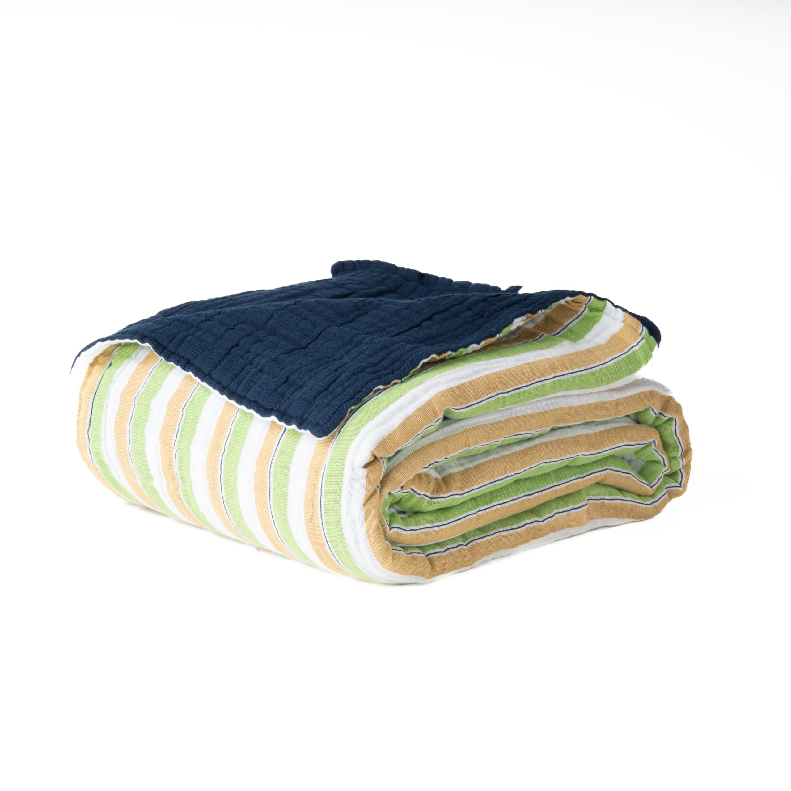 Salt Earth 100% Cotton Muslin Blanket, Gauze Blanket 55"X75" Twin, 6 Layered for Couch, Bed, Living Room, Home, Lightweight & All Season Blankets & Throws, Easy wash, Skin Friendly (Dress Blue/Print)