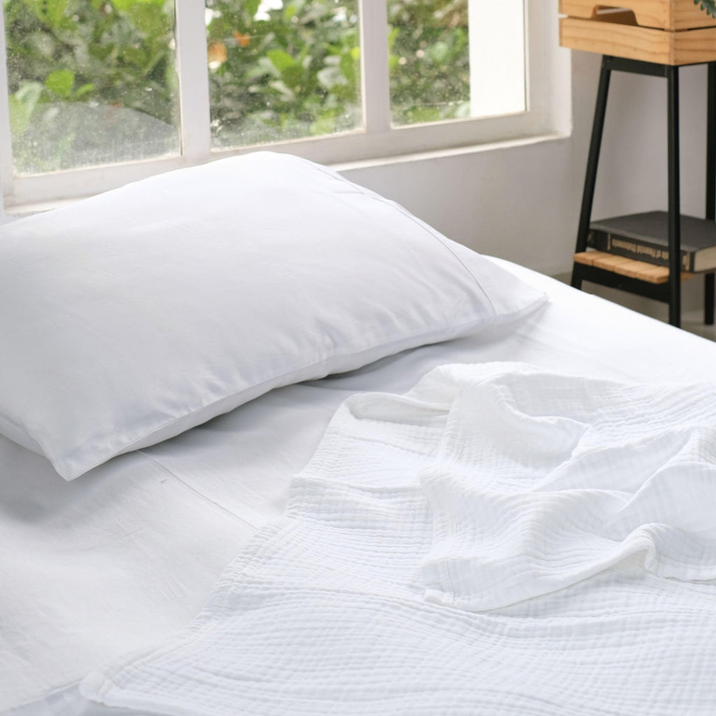 Salt Earth 100% Cotton Muslin Blanket, Gauze Blanket 55"X75" Twin, 6 Layered for Couch, Bed, Living Room, Home, Lightweight & All Season Blankets & Throws, Easy wash, Skin Friendly (Dress Blue/Print)
