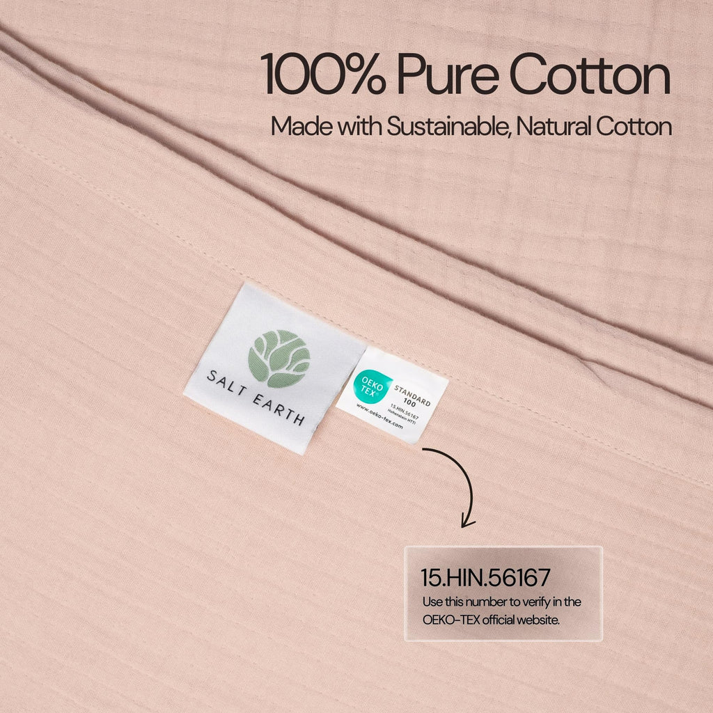 Salt Earth 100% Cotton Muslin Blanket, Gauze Blanket 55"X75" Twin, 6 Layered for Couch, Bed, Living Room, Home, Lightweight & All Season Blankets & Throws, Easy wash, Skin Friendly (Dress Blue/Print)