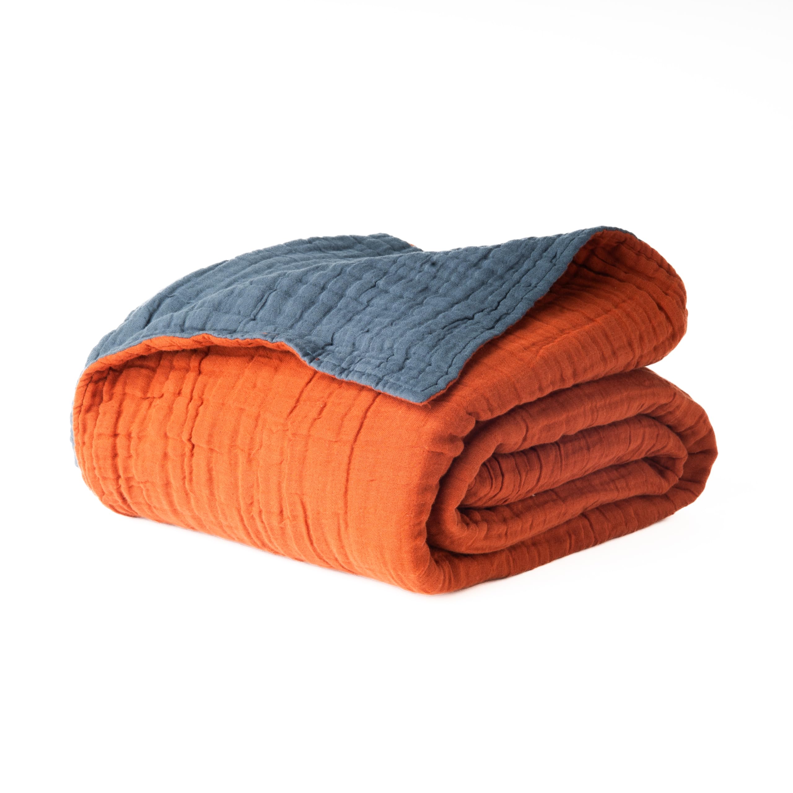 Salt Earth 100% Cotton Muslin Blanket, Gauze Blanket 55"X75" Twin, 6 Layered for Couch, Bed, Living Room, Home, Lightweight & All Season Blankets & Throws, Easy wash, Skin Friendly (Dress Blue/Print)