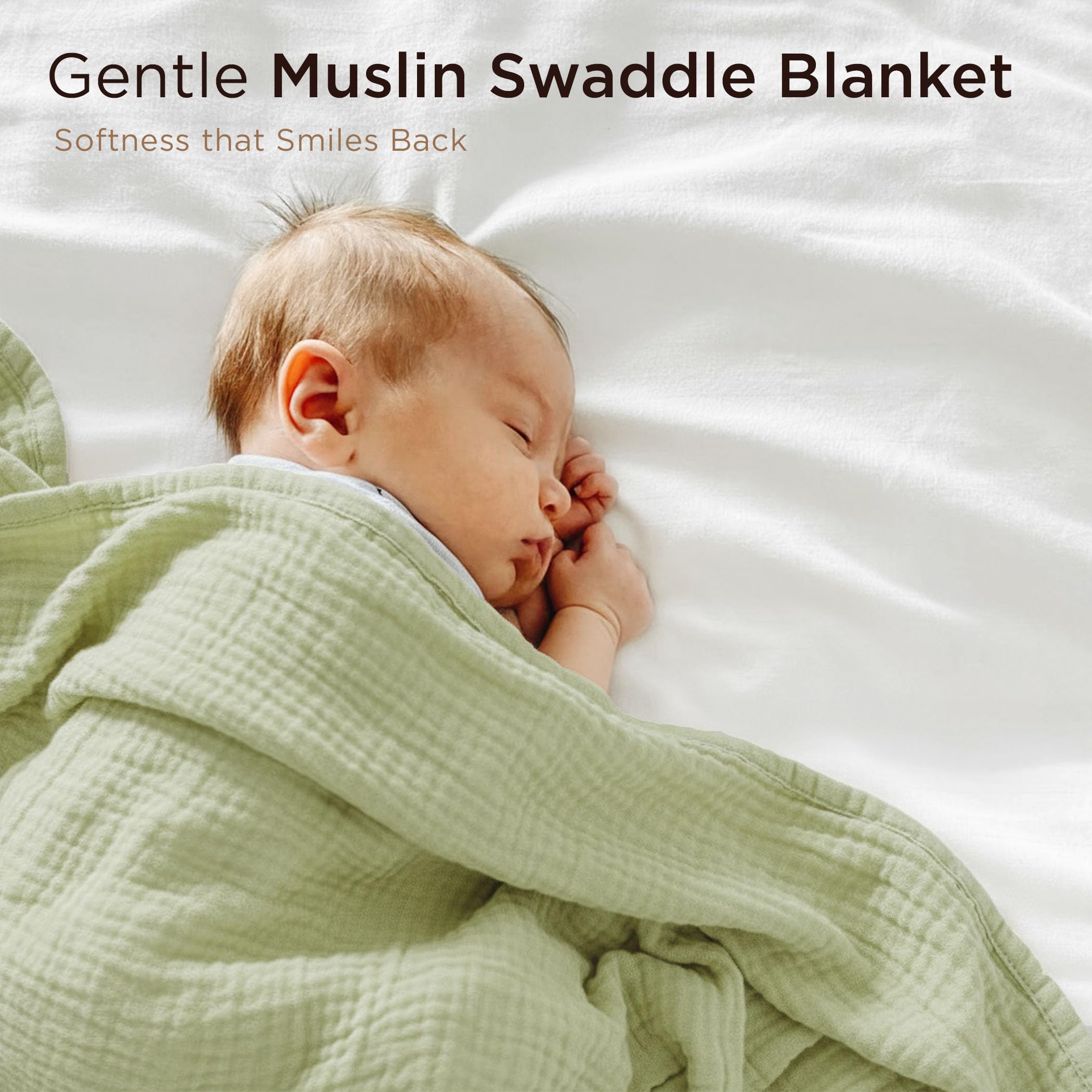 Threadmill Muslin Throw Blanket | 4 Layer 100% Cotton Gauze | Lightweight, Breathable, and Soft All Season Blanket | 50 x 65 Cozy Throw for Sofa, Couch & Bed | Beige