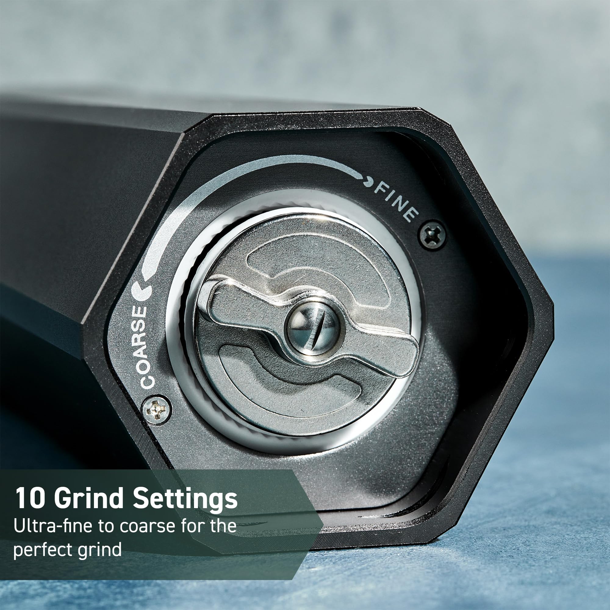 HexClad Salt and Pepper Mill Set with Adjustable Professional Grinders and No-Mess Caps