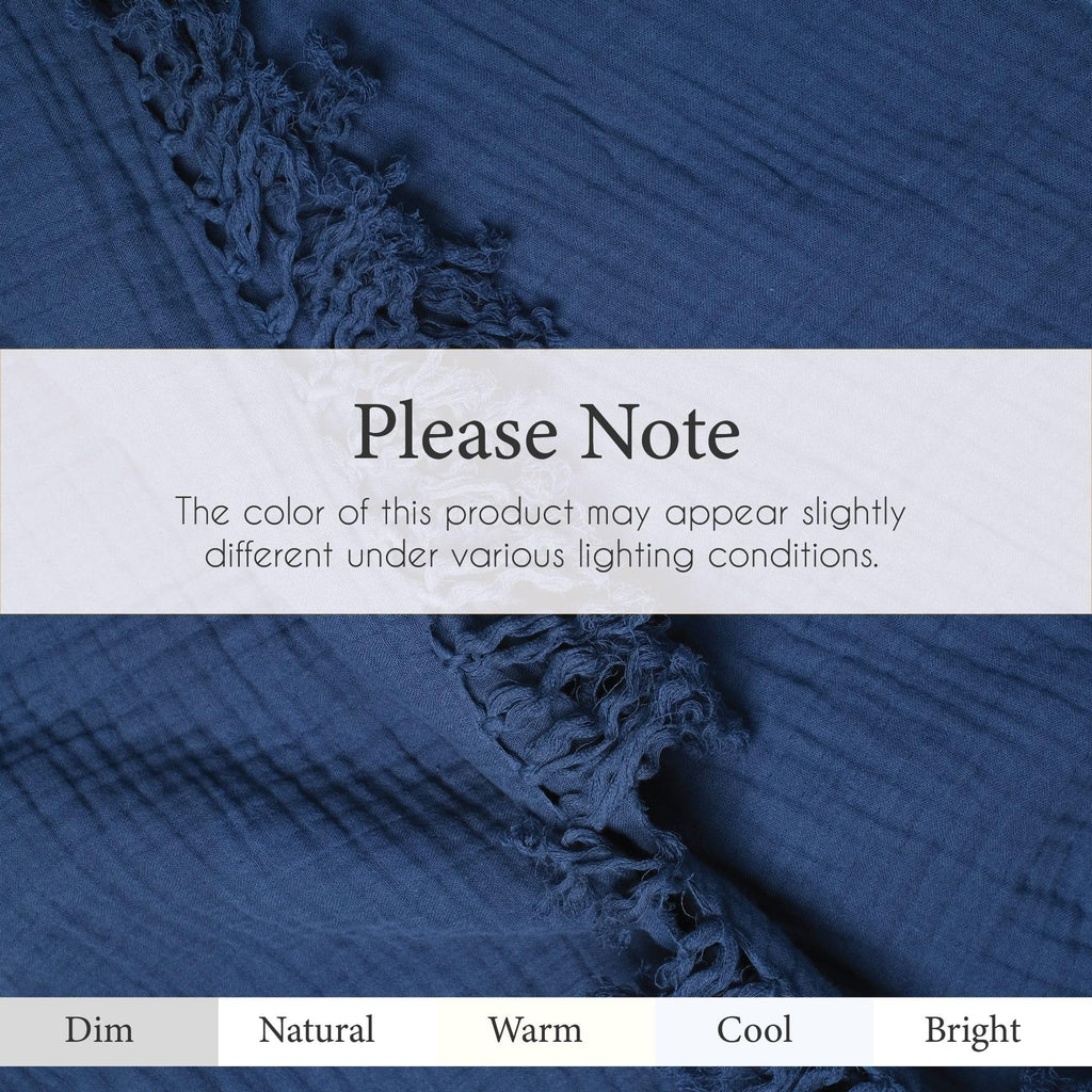 Salt Earth 100% Cotton Muslin Blanket, Gauze Blanket 55"X75" Twin, 6 Layered for Couch, Bed, Living Room, Home, Lightweight & All Season Blankets & Throws, Easy wash, Skin Friendly (Dress Blue/Print)