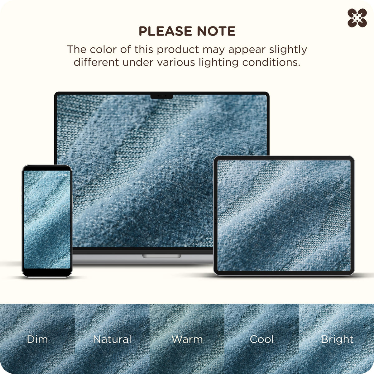 Bedsure 100% Cotton Throw Blanket for Couch - Luxury Aesthetic Woven Textured Blanket Gifts for Women, Cozy and Soft for All Seasons, Home Decor Boho Throw for Sofa, Chair, Blue, 50x60 Inches