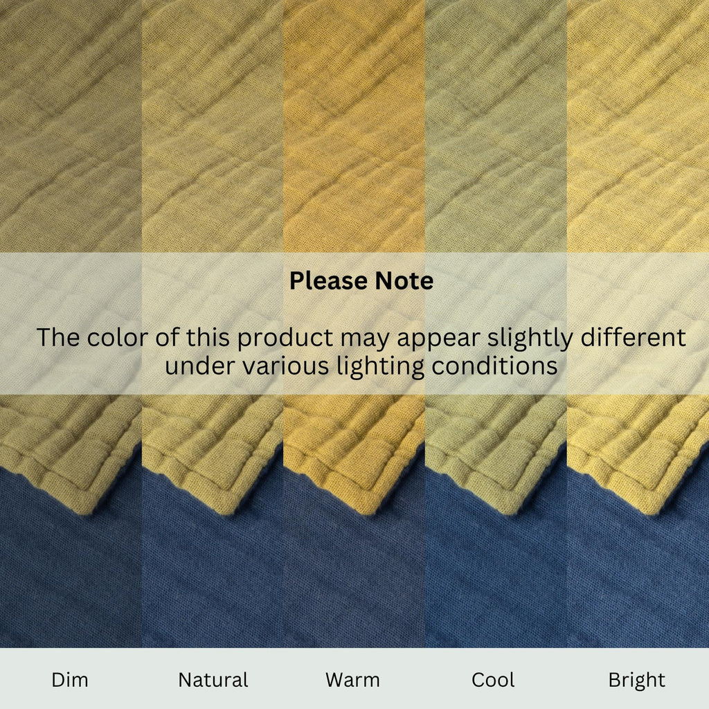 Salt Earth 100% Cotton Muslin Blanket, Gauze Blanket 55"X75" Twin, 6 Layered for Couch, Bed, Living Room, Home, Lightweight & All Season Blankets & Throws, Easy wash, Skin Friendly (Dress Blue/Print)
