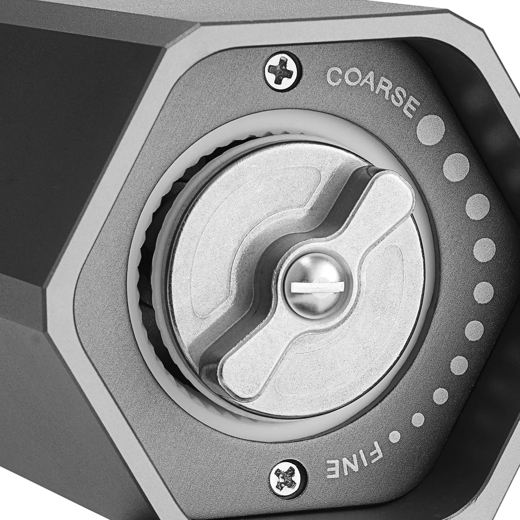 HexClad Salt and Pepper Mill Set with Adjustable Professional Grinders and No-Mess Caps